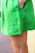 Olivia Linen Shorts - Jade