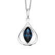 Beginnings Open Teardrop Pendant With Montana Blue Crystal