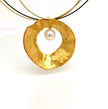 Sea & Moon Large Necklace, Sterling Silver with Gold Plate
