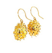 Dance of Stamens Medium Earring, Gold Plated Earring with Lapis Lazuli