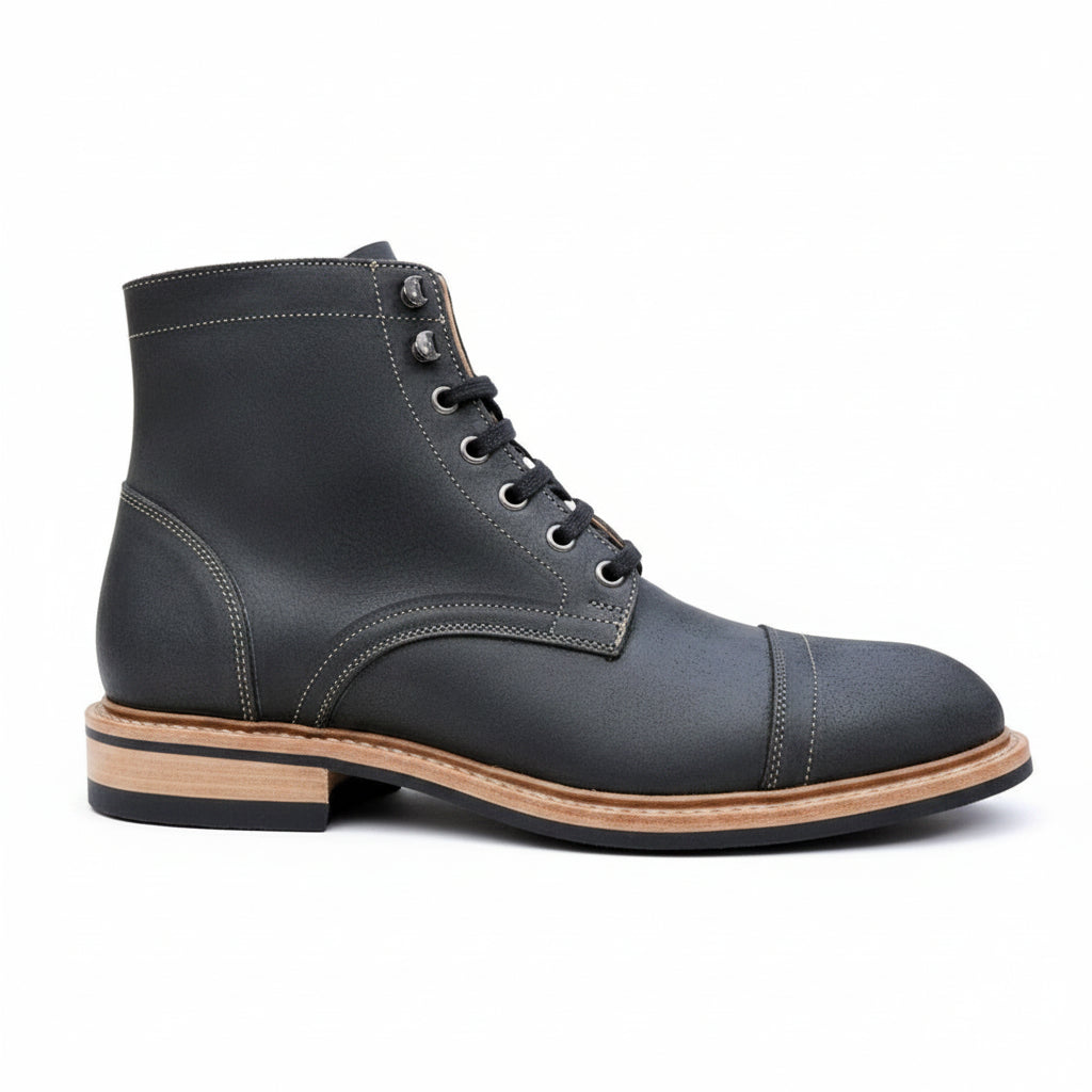 Grafton | Men's Cap Toe Boot | Black