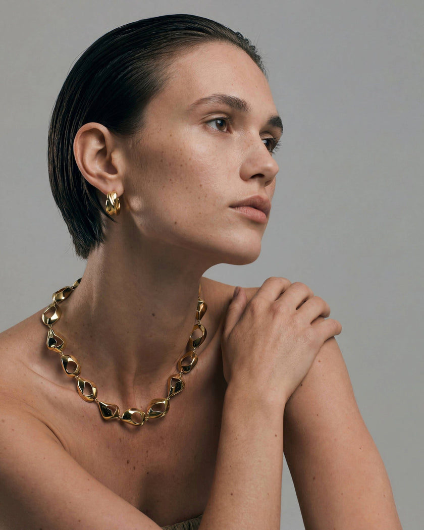 Milos Wave Hoops | Gold Vermeil