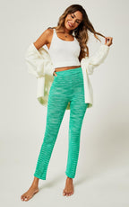 Knitted Fit Trousers In Green