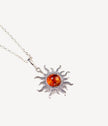 Amber Sun Charm Pendant