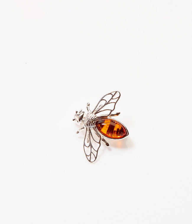 Broche Abeille en Ambre