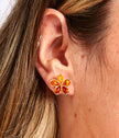 Amber Daisy Stud Earrings