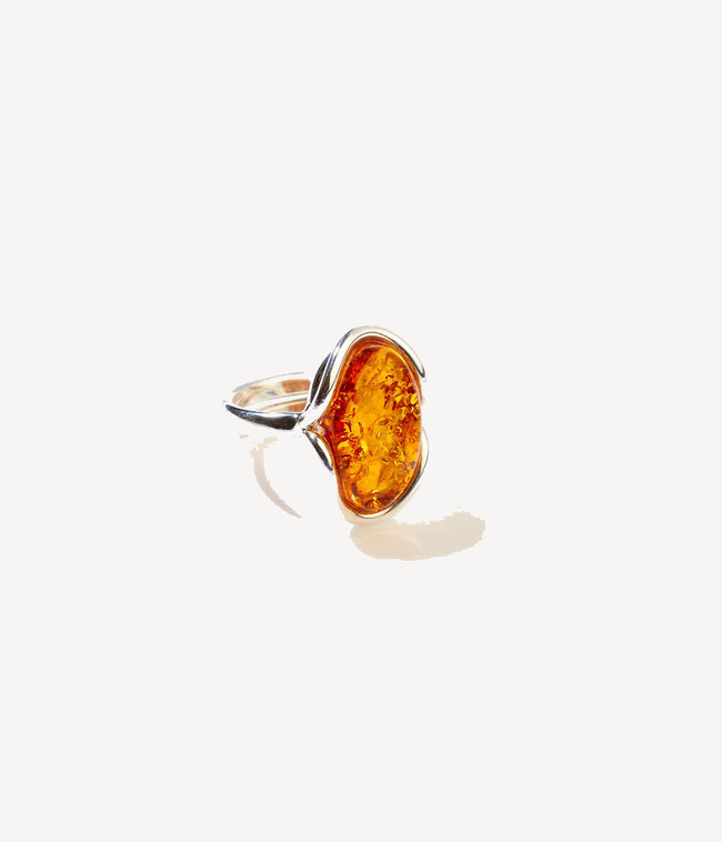 Amber Ripple Ring