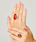 Statement Amber Ripple Ring