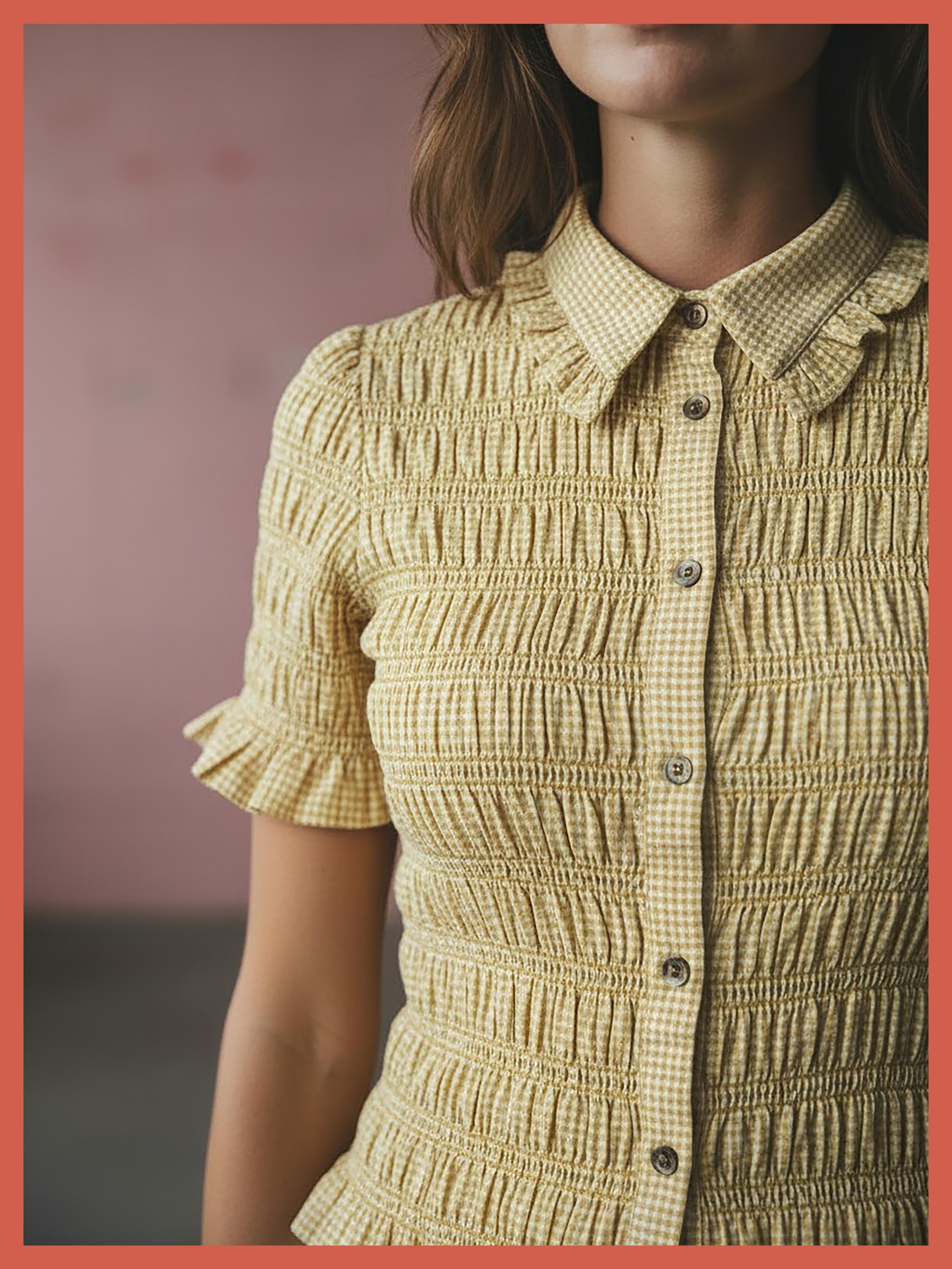 Astrid Gingham Blouse - Yellow