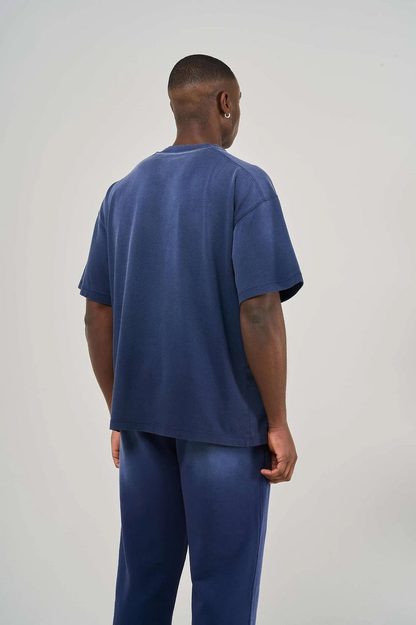 BLANK HEAVYWEIGHT FADE OUT TEE BLUE