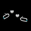 Contemporary Blue Enamel Sterling Silver Arch Stud Earrings