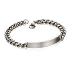 Fred Bennett Brushed Stainless Steel ID Bar Bracelet