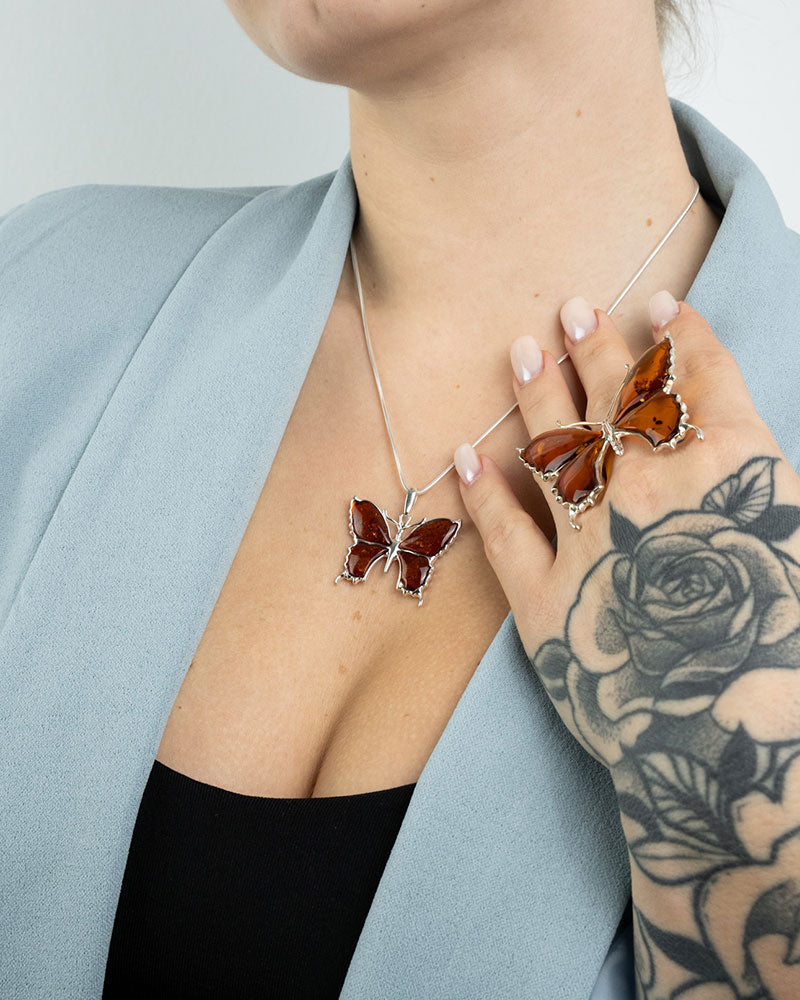 Statement Butterfly Pendant Necklace