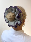 Organic Linen grey check scrunchie - Azaria | No More Nobody