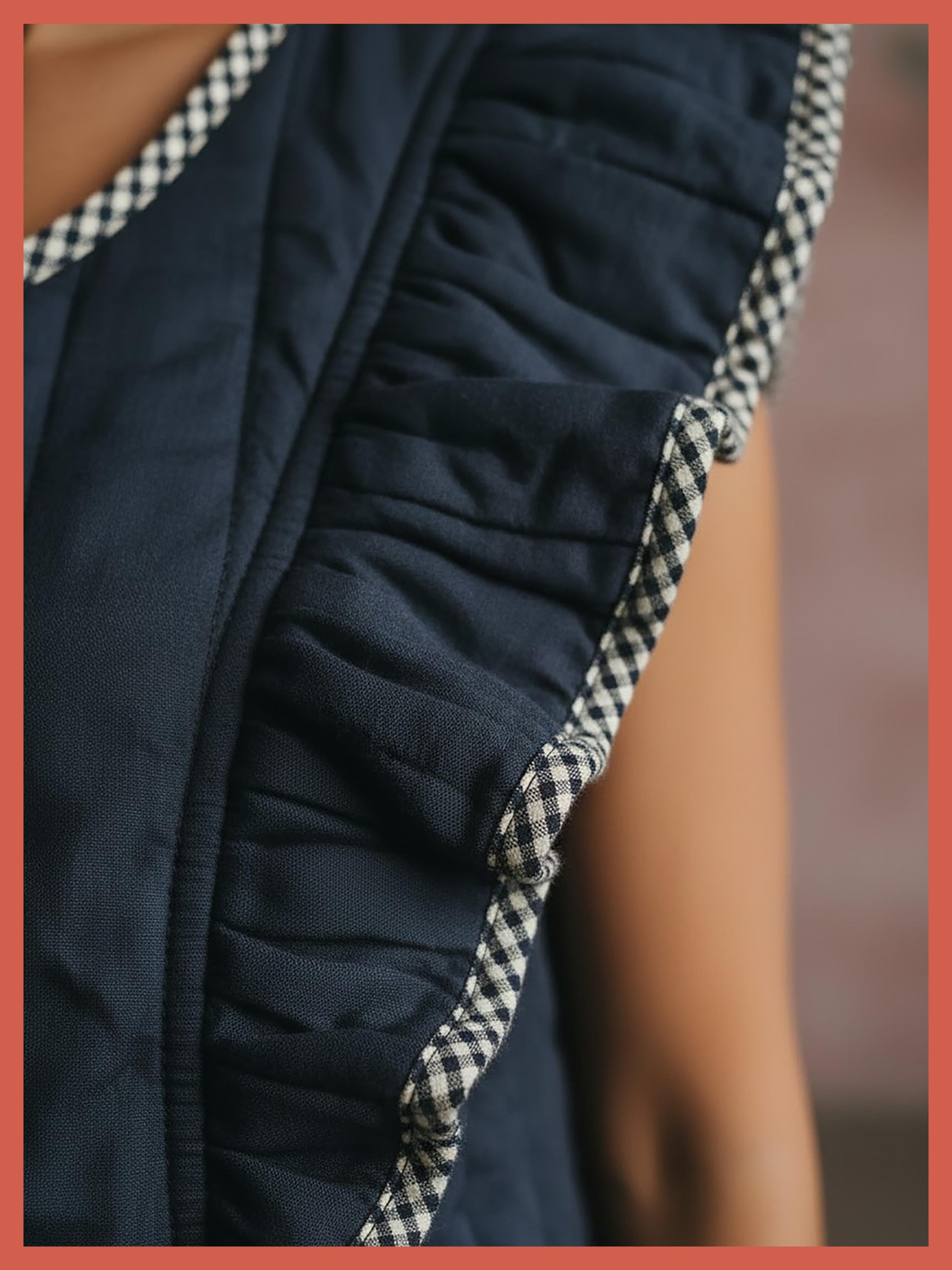 Aster Padded Frill Gilet - Dark Navy