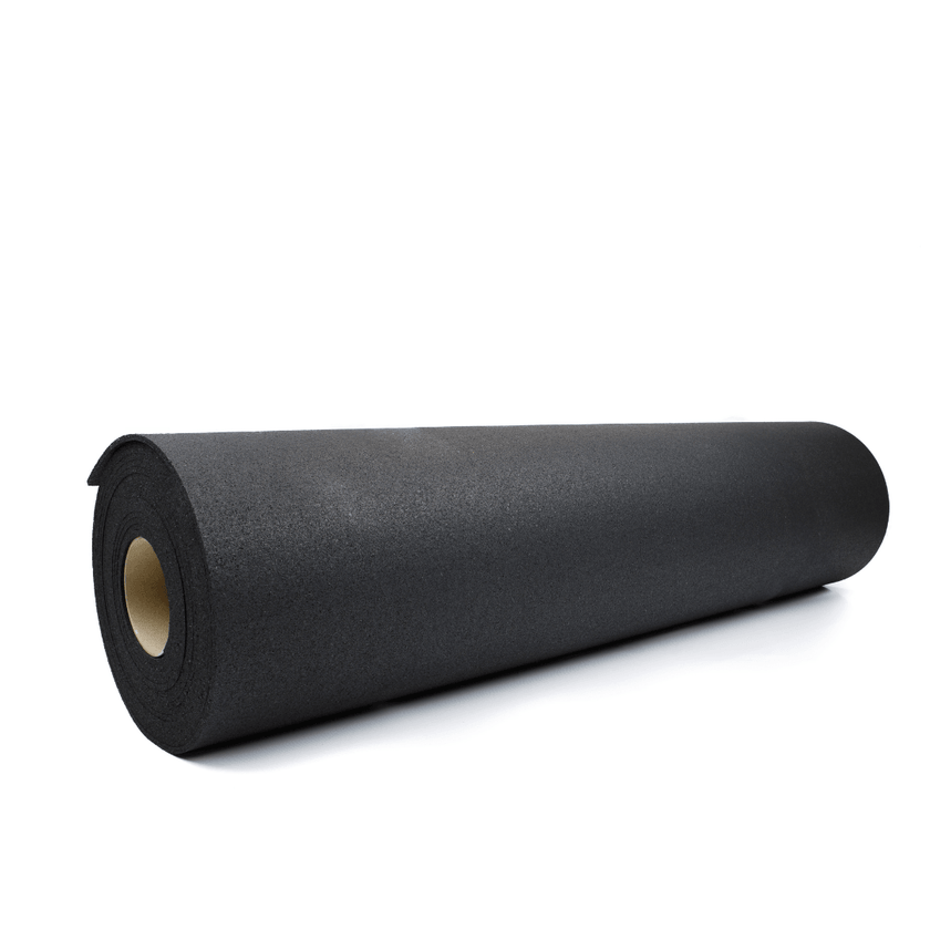 Jet Black Rubber Flooring Roll – 10m²
