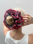 Organic Linen black & red check scrunchie - Azaria | No More Nobody