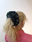 Organic Linen green check scrunchie – Azaria | No More Nobody