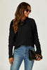 Cable Knit Crew Neck Jumper In Black