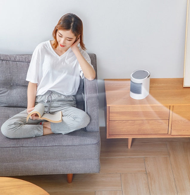 Ventilador de aire acondicionado USB con refrigeración por agua, purificación de aire, humidificación, viento frío, ventilador de 3 velocidades, luz que cambia de color, ventilador de viento fuerte