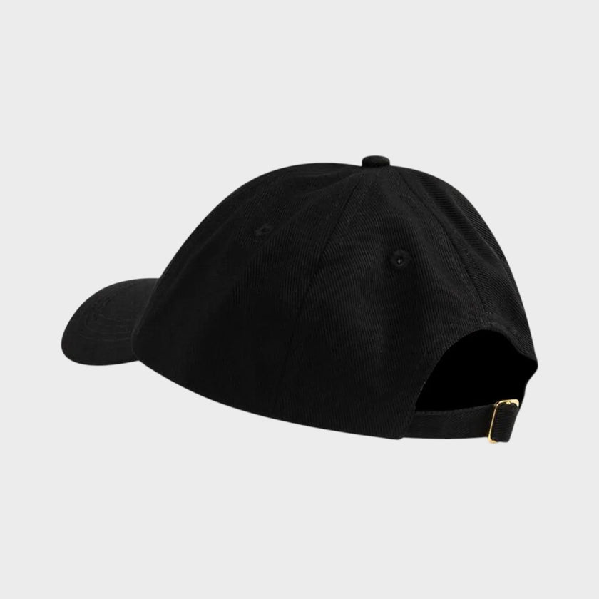 Logo Round Embroidered Patch Cap Black