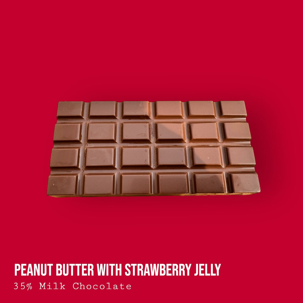 Crunchy Peanut Butter with Strawberry Jelly Topped with Salted Peanuts in Milk Chocolate 230g