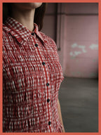 Astrid Gingham Blouse - Red
