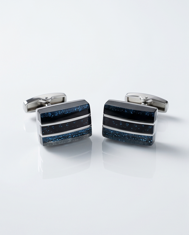 Midnight Nebula Rectangular Cufflinks