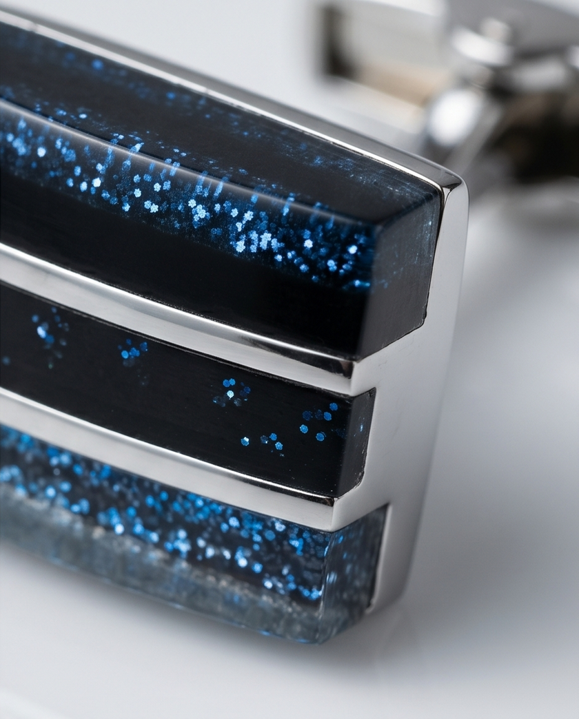 Midnight Nebula Rectangular Cufflinks