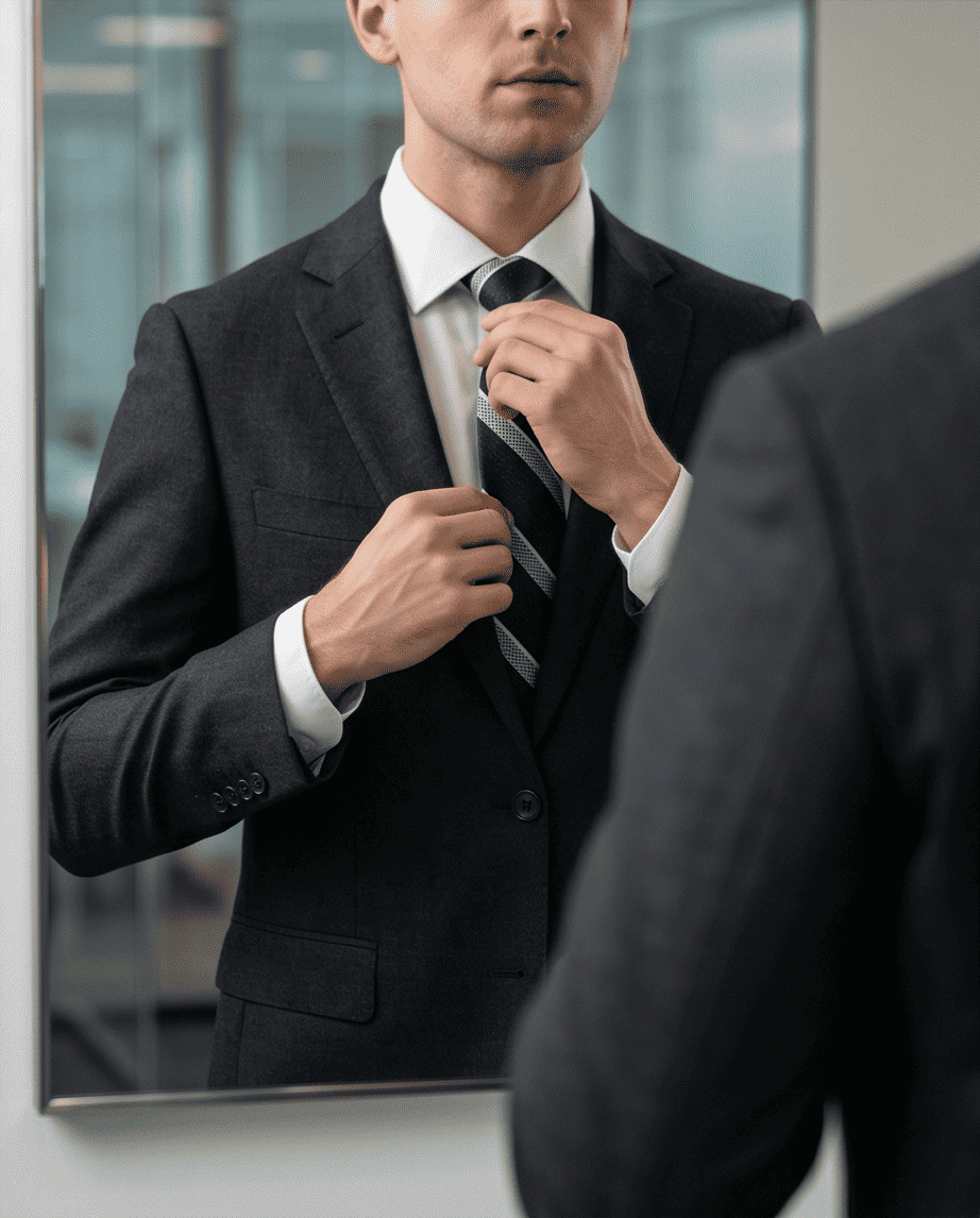 Classic Navy and Silver Stripe Tie