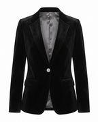Women's Black Velvet Blazer