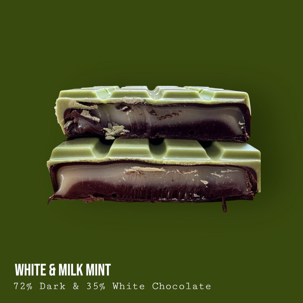Dark & White Chocolate with White & Milk Mint Chocolate Filling 220g