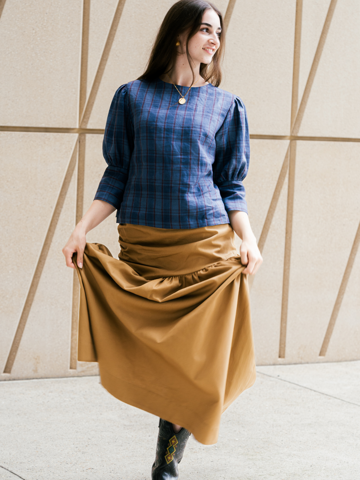 Gathered Maxi skirt Organic cotton – Hilda | No More Nobody