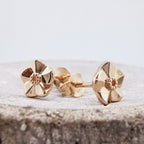 Puces d'oreilles en argent vermeil or rose Myosotis