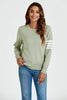 Stripe Pattern Jumper Top In Olive