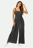 Combinaison Loungewear Bardot à Bretelles Gris Anthracite