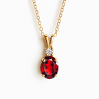 Collier pendentif grenat en vermeil 18 carats