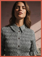 Astrid Gingham Blouse - Black