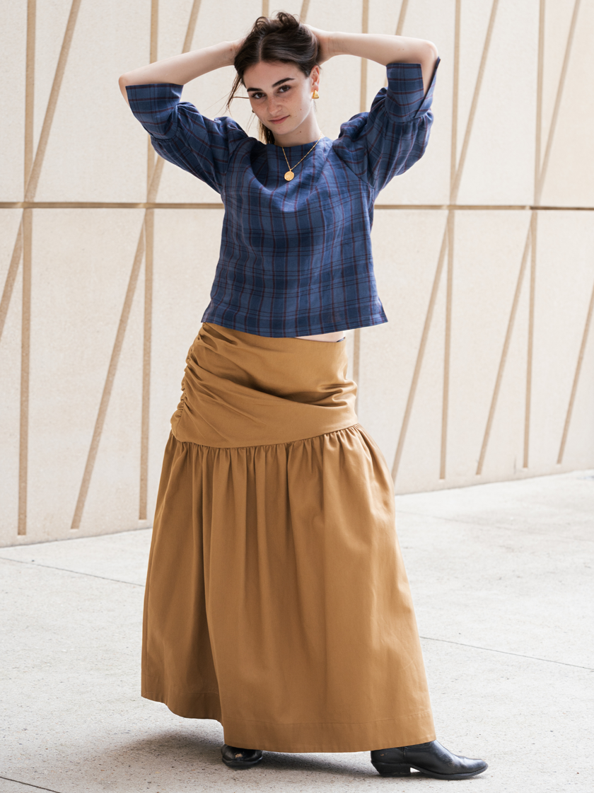 Gathered Maxi skirt Organic cotton – Hilda | No More Nobody