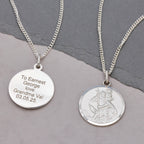 Classic St Christopher Necklace Sterling Silver 20mm