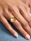 Gold plated Mother of Pearl ring - Cressida | No More Nobody