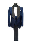 Navy Floral Style 3-Piece Tuxedo