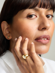 Gold plated Mother of Pearl ring - Cressida | No More Nobody