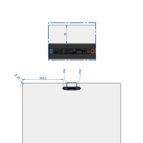 240W semi-flexible solar panel with rear junction box (made in Austria)