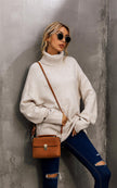 Pull Col Roulé Crème