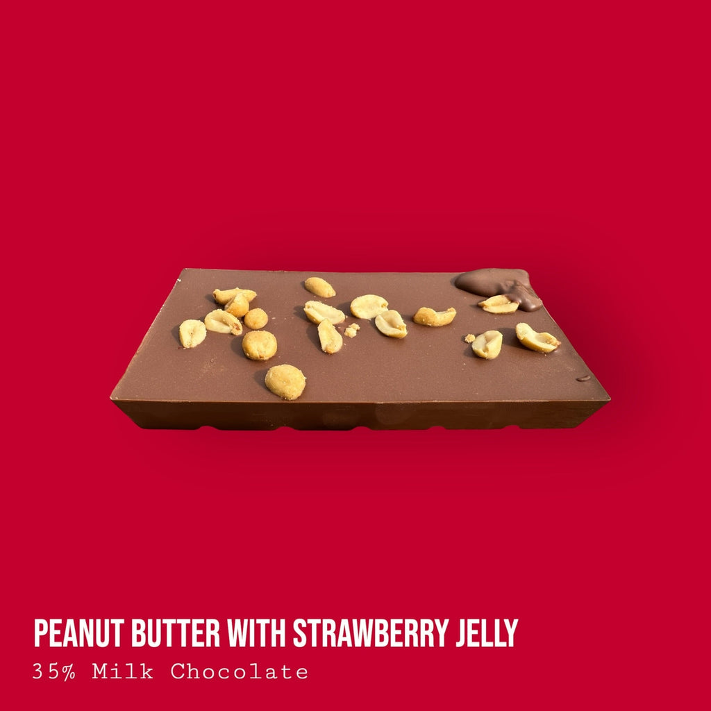 Crunchy Peanut Butter with Strawberry Jelly Topped with Salted Peanuts in Milk Chocolate 230g