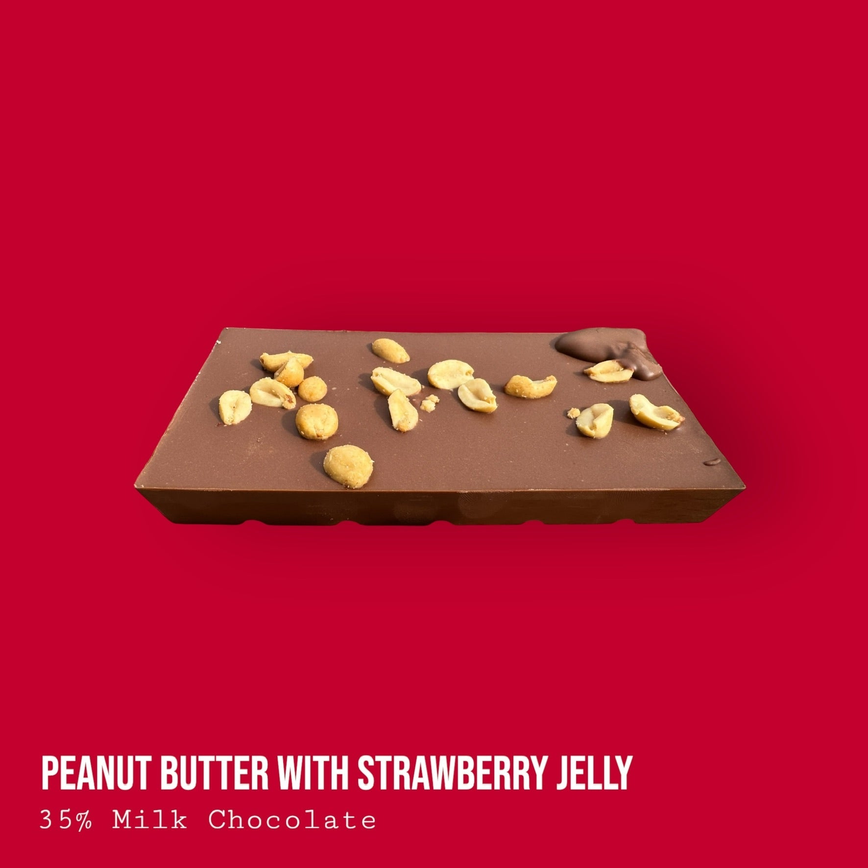 Crunchy Peanut Butter with Strawberry Jelly Topped with Salted Peanuts in Milk Chocolate 230g