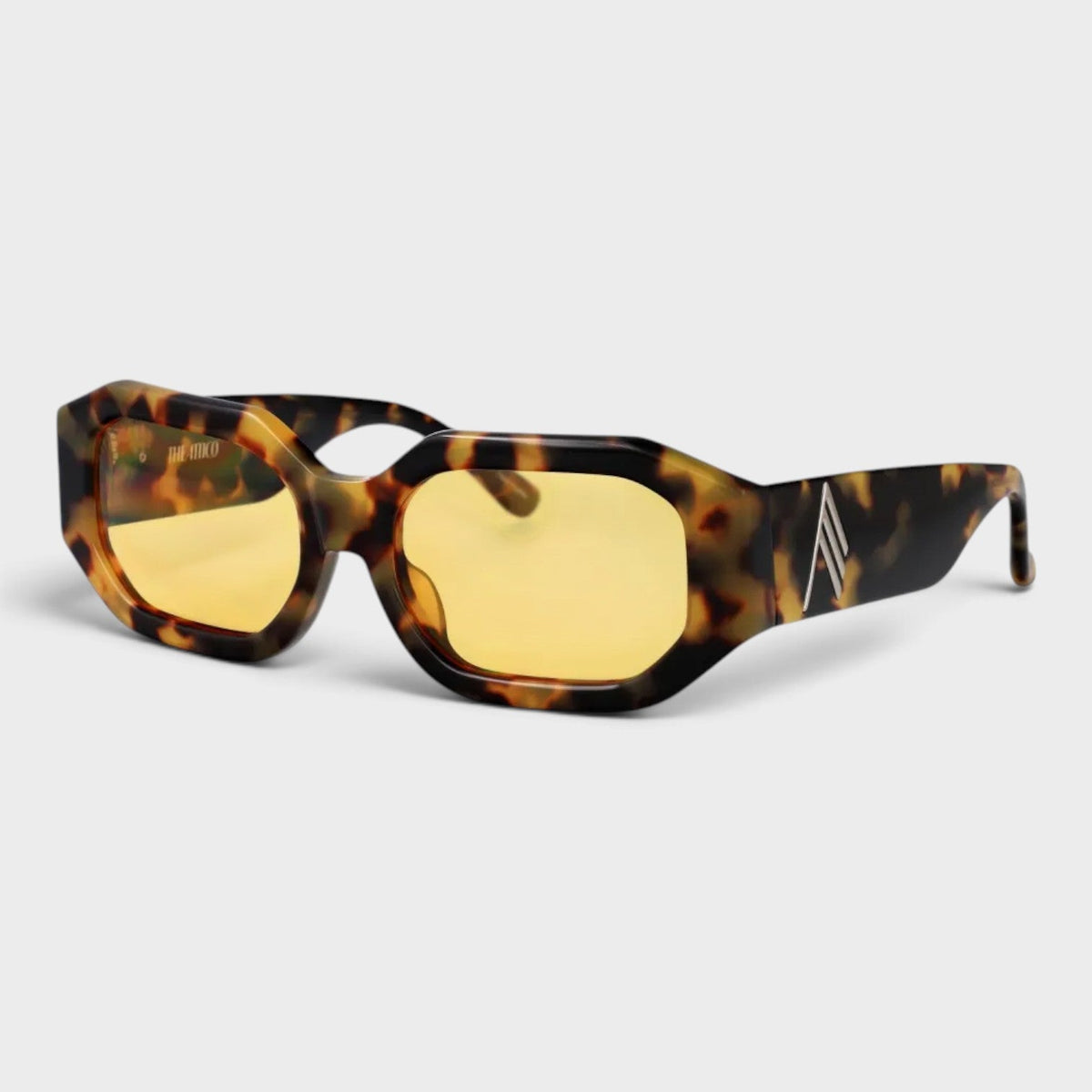 Linda Farrow Blake Octagonal Sunglasses Havana Brown Yellow