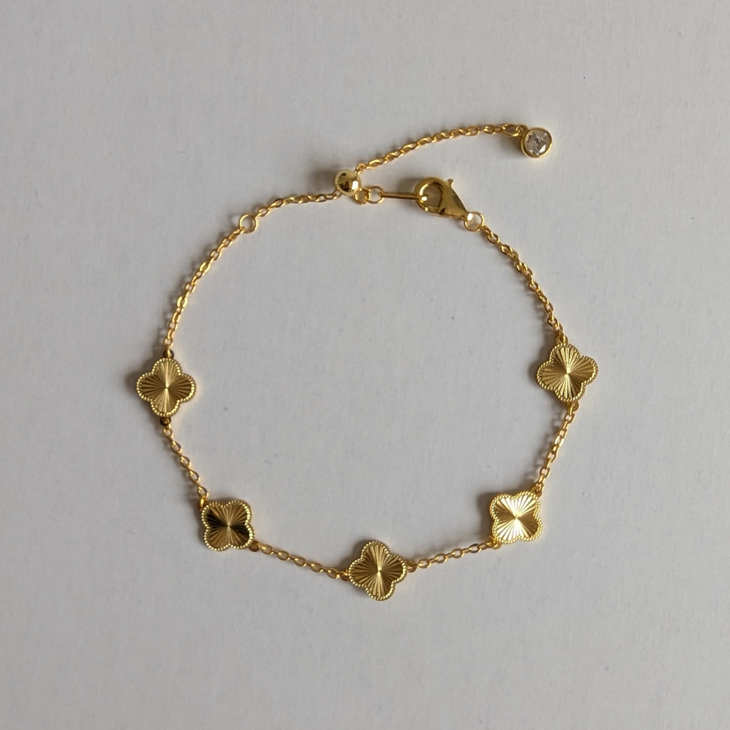 18k Gold Clover plain Bracelet