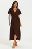 Wrap Maxi Dress In Espresso
